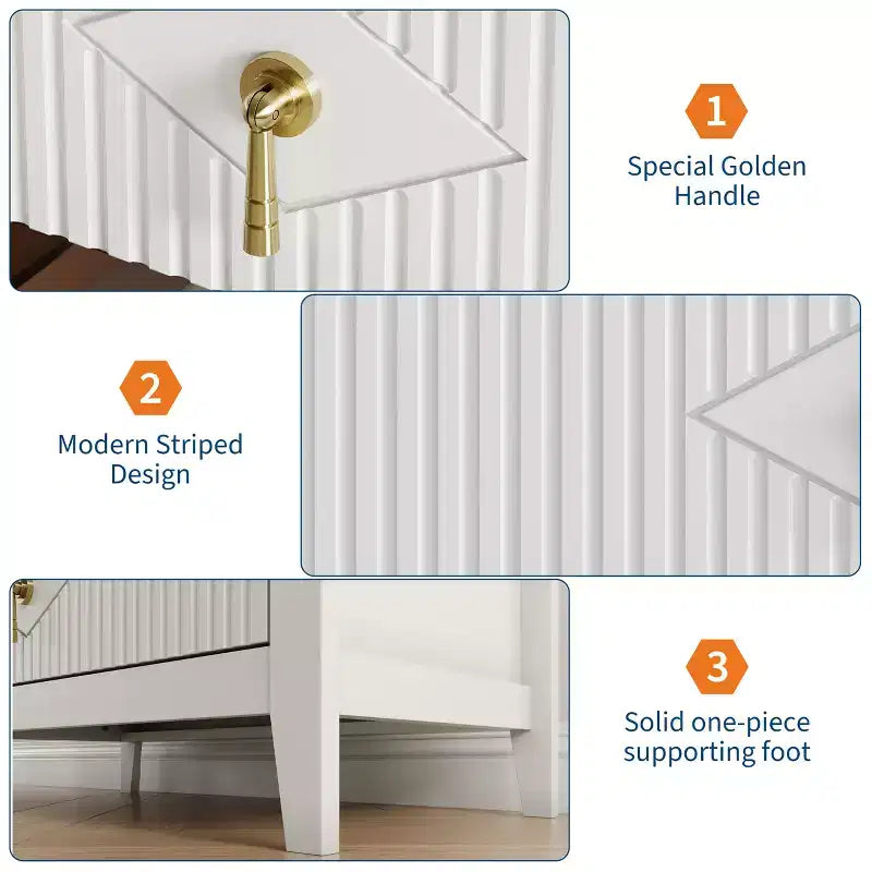 Commode en bois à tiroirs, forme vague moderne