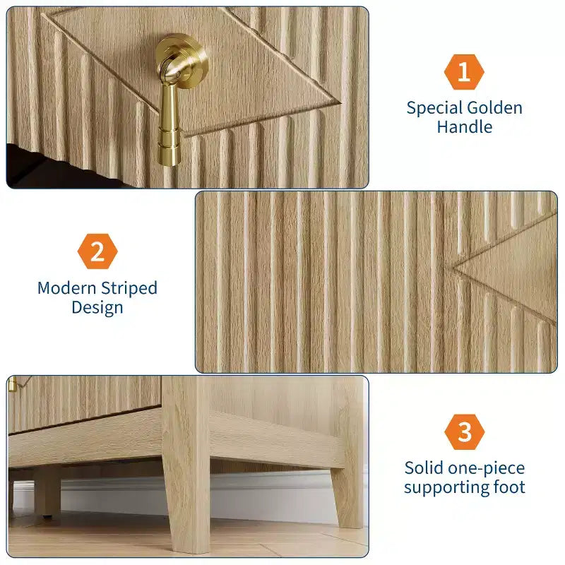 Commode en bois à tiroirs, forme vague moderne