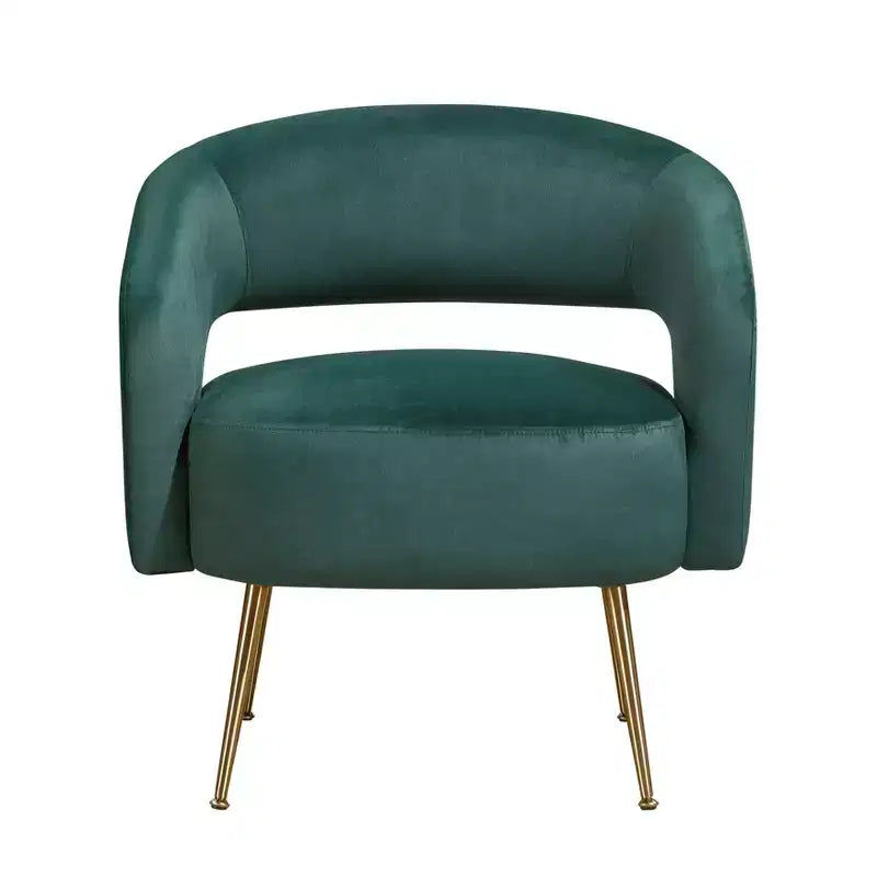 Fauteuil d'appoint moderne en velours avec pieds en métal doré