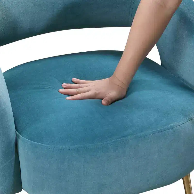 Fauteuil d'appoint moderne en velours avec pieds en métal doré