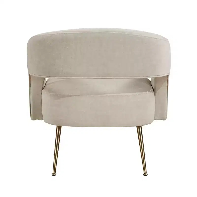 Fauteuil d'appoint moderne en velours avec pieds en métal doré