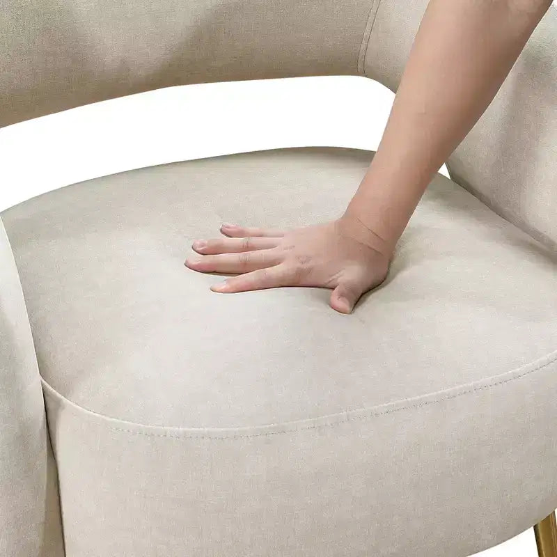 Fauteuil d'appoint moderne en velours avec pieds en métal doré