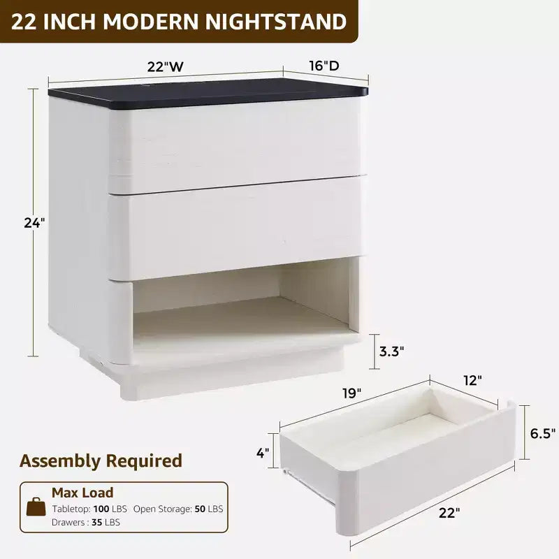 Table de Chevet Courbe Moderne