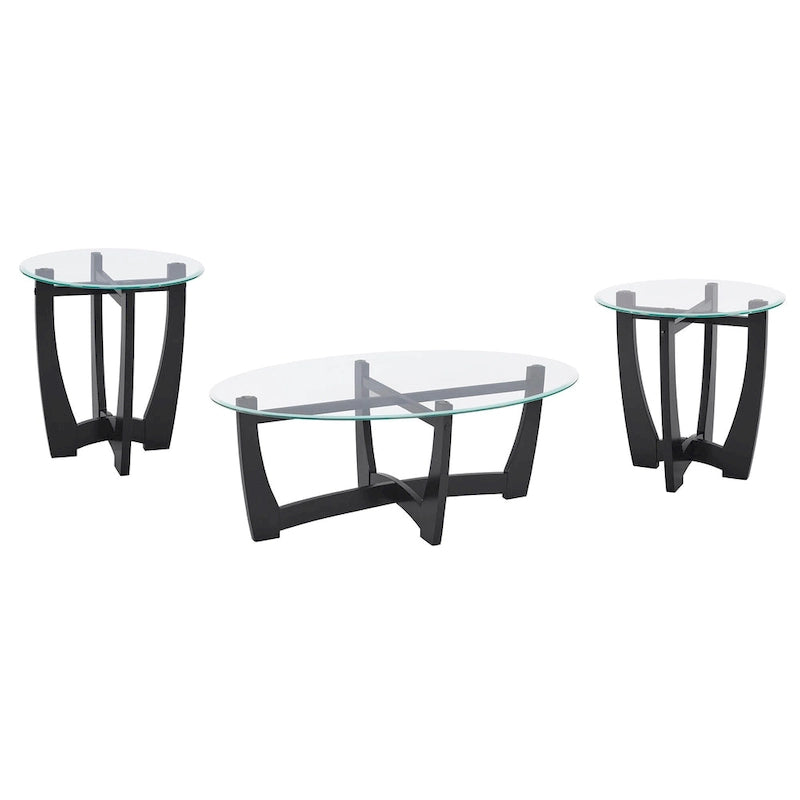 23.5 inch round glass coffee table