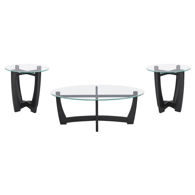 23.5 inch round glass coffee table