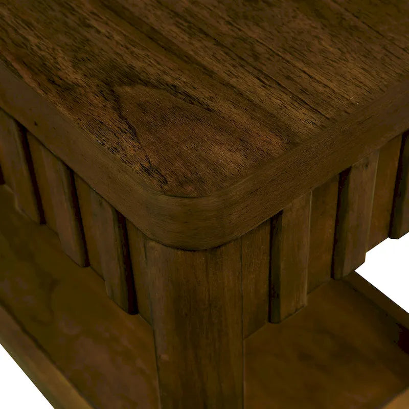 25 Rectangular Farmhouse End Table with Storage Shelf, Sofa Side Table with Solid Wood Legs for Living Room, Bedroom, Office