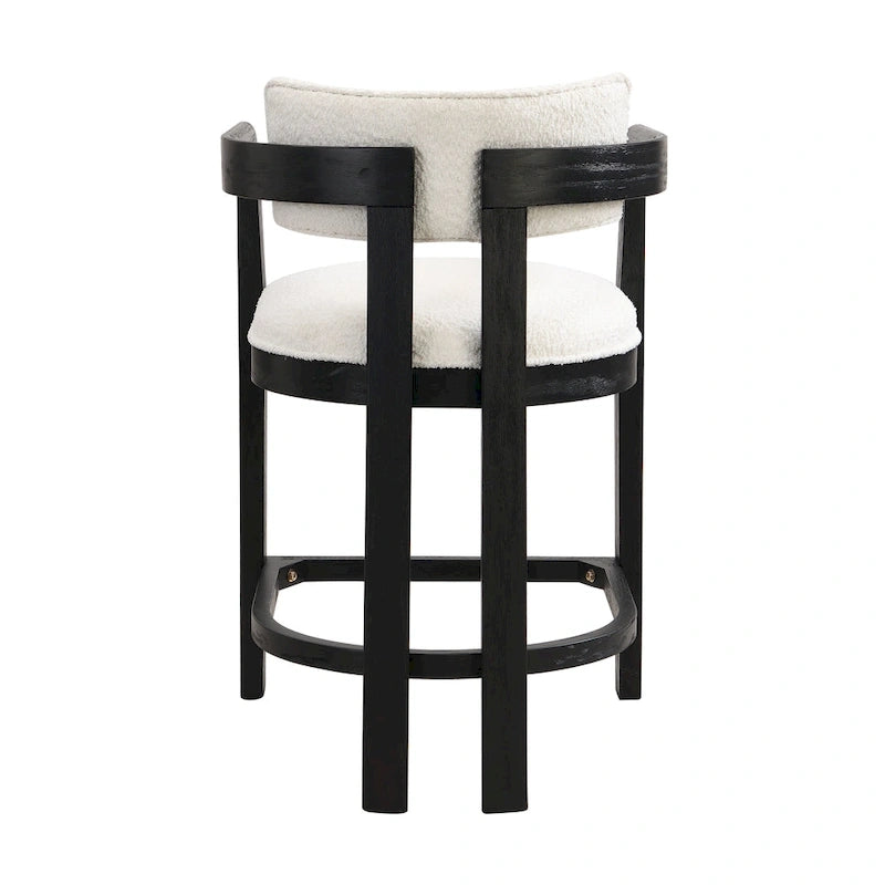 Netia 5-Piece Counter-Height Bar Set with Boucle Upholstered Chairs and Metal Table Base by Christopher Knight Home