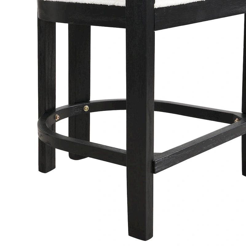 Netia 5-Piece Counter-Height Bar Set with Boucle Upholstered Chairs and Metal Table Base by Christopher Knight Home