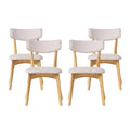 Chazz Mid-Century Modern Upholstered Rubberwood Dining Chairs (Set of 4) by Christopher Knight Home