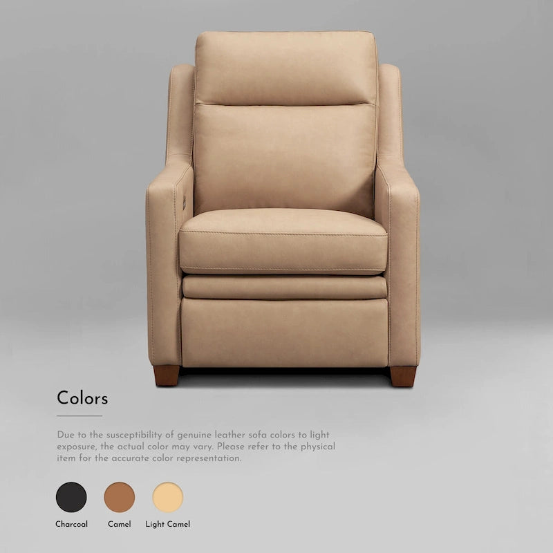 Genuine Leather Recliner Sofa 33 Triple-Motor Power Zero-Wall Reclining Couch with USB&USB-C Port