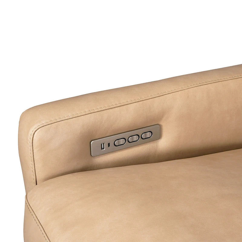 Genuine Leather Recliner Sofa 33 Triple-Motor Power Zero-Wall Reclining Couch with USB&USB-C Port