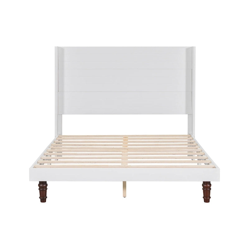 Queen Platform Bed with High Headboard & Comfortable Back