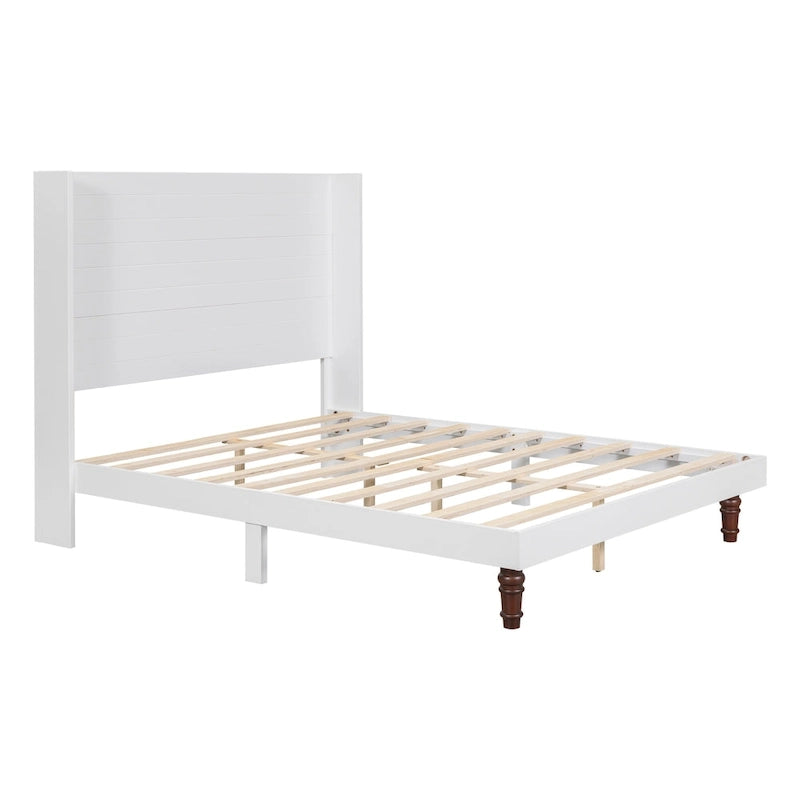 Queen Platform Bed with High Headboard & Comfortable Back