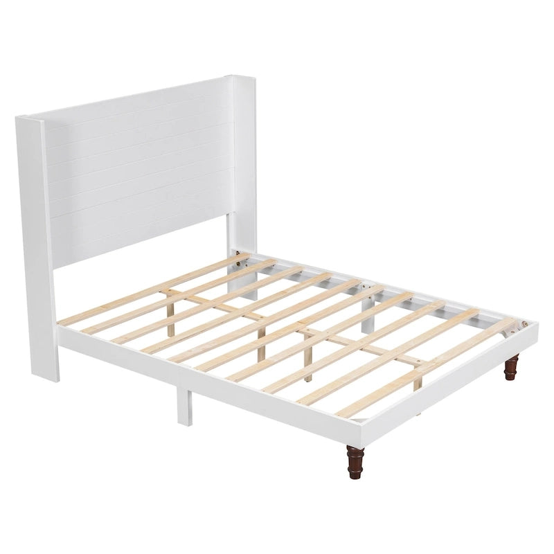 Queen Platform Bed with High Headboard & Comfortable Back