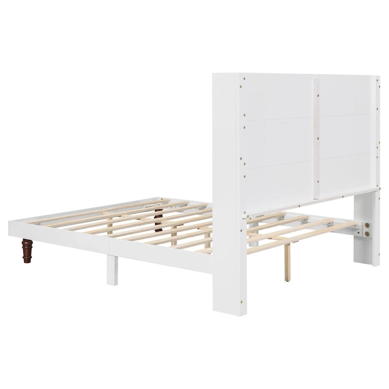 Queen Platform Bed with High Headboard & Comfortable Back
