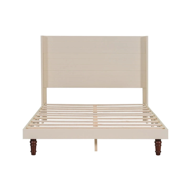 Queen Platform Bed with High Headboard & Comfortable Back