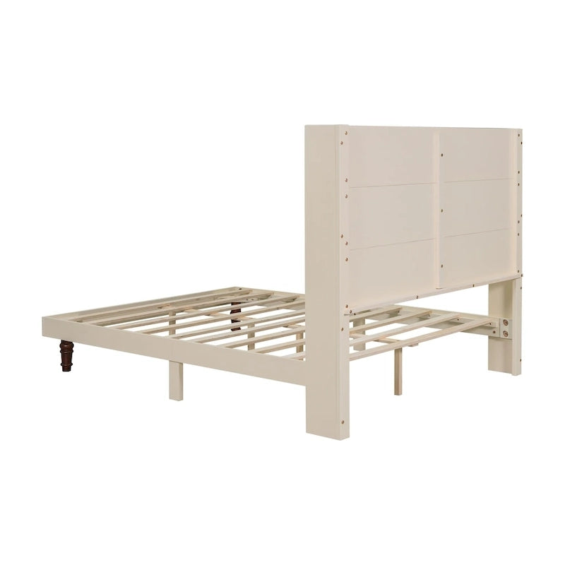 Queen Platform Bed with High Headboard & Comfortable Back