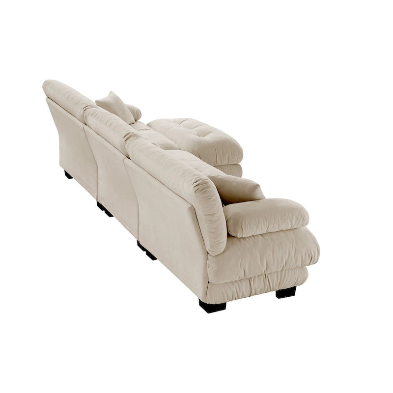 L-Shaped Indoor Sectional Sofa Cloud Couch with Ottoman