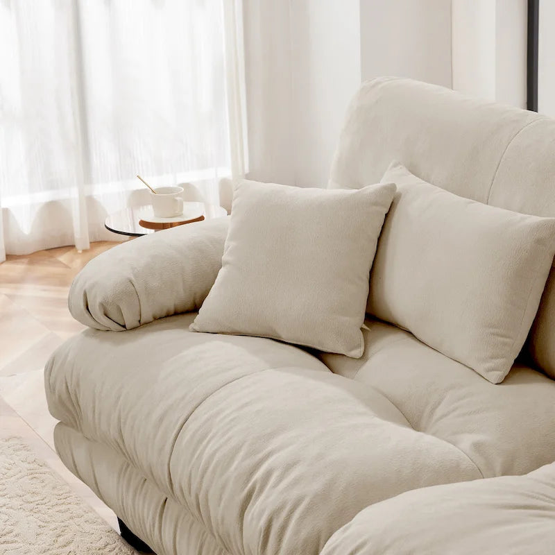 L-Shaped Indoor Sectional Sofa Cloud Couch with Ottoman