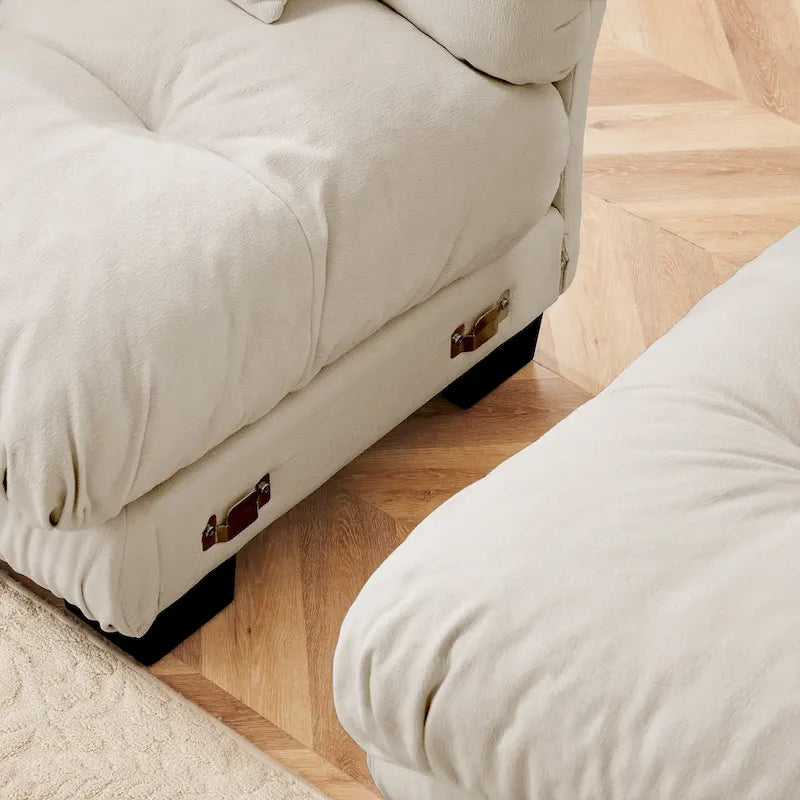 L-Shaped Indoor Sectional Sofa Cloud Couch with Ottoman