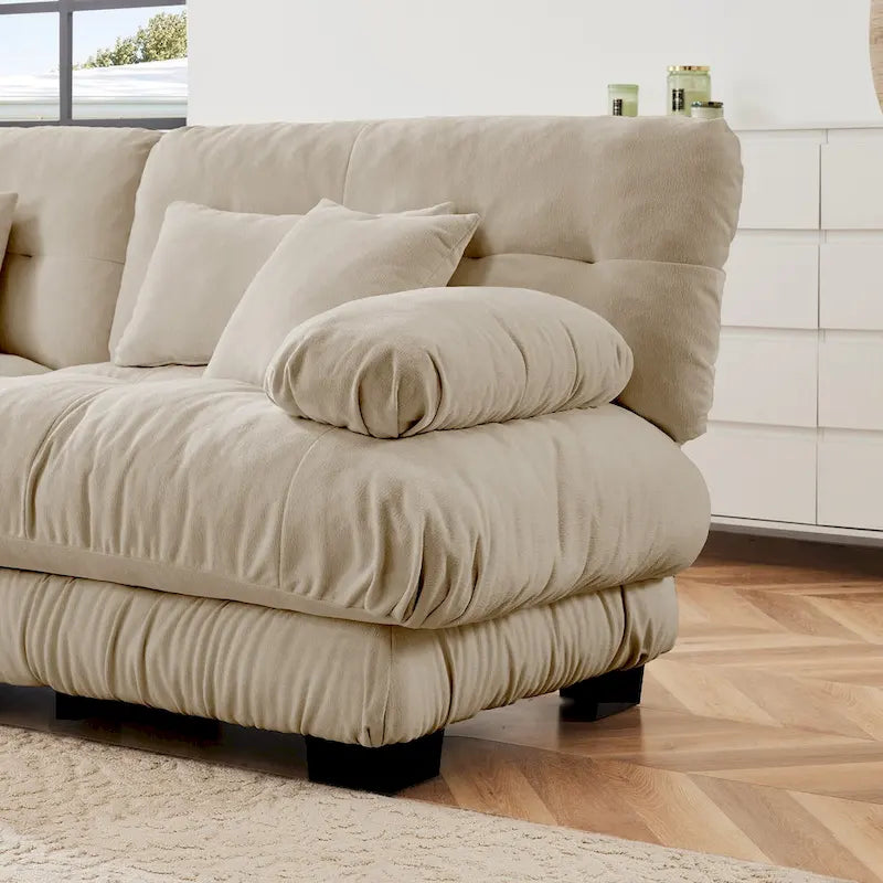 L-Shaped Indoor Sectional Sofa Cloud Couch with Ottoman
