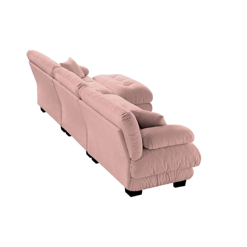 L-Shaped Indoor Sectional Sofa Cloud Couch with Ottoman