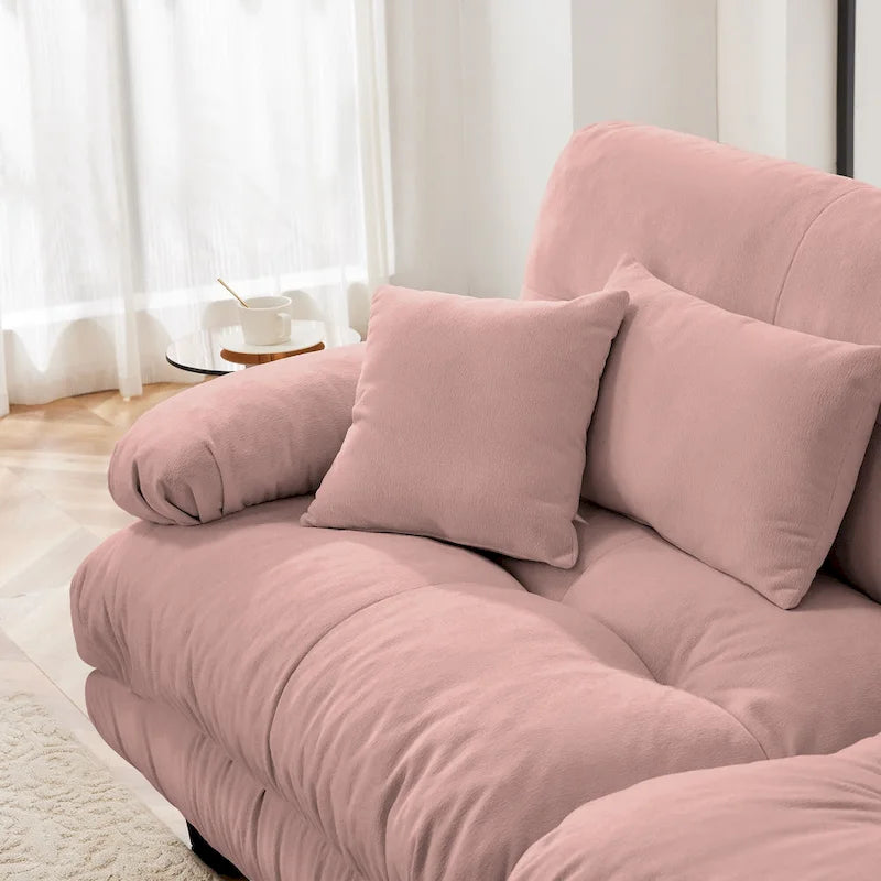 L-Shaped Indoor Sectional Sofa Cloud Couch with Ottoman