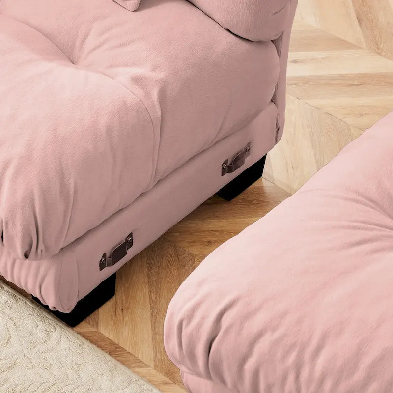 L-Shaped Indoor Sectional Sofa Cloud Couch with Ottoman