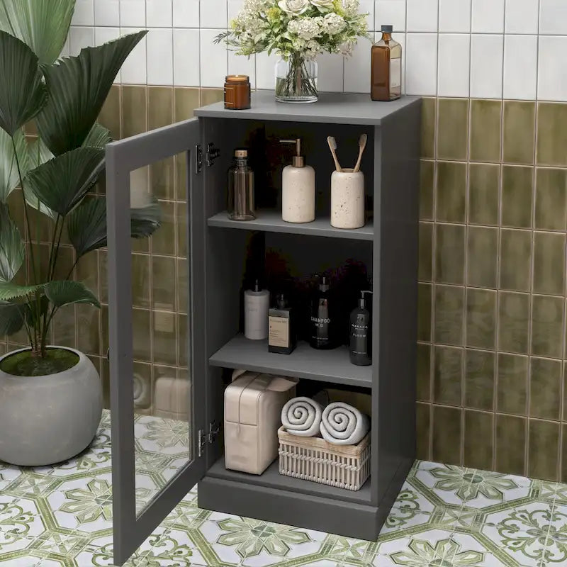 100% Solid Wood 16.5 Bathroom Cabinet with Optional Doors by Palace Imports
