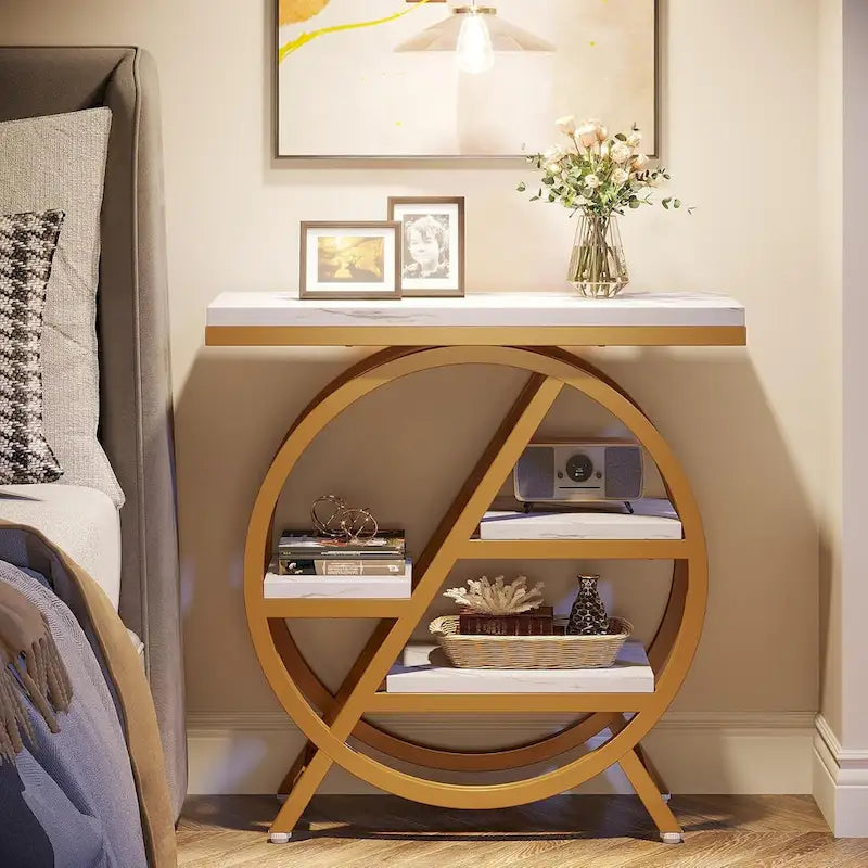 3-Tier End Table Narrow Side Table for Living Room