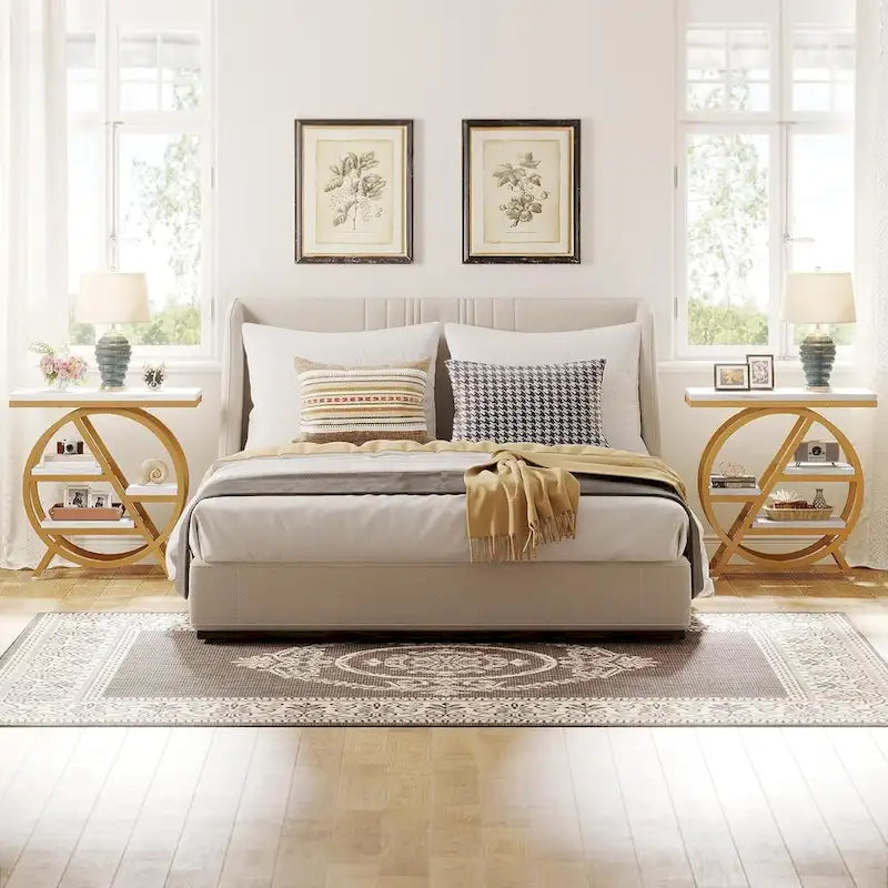 3-Tier End Table Narrow Side Table for Living Room