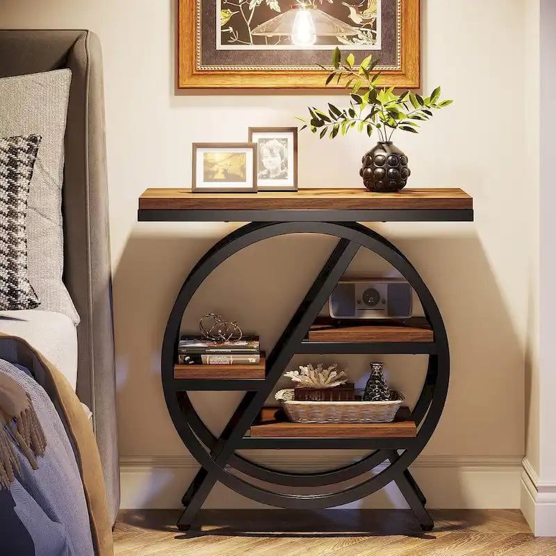 3-Tier End Table Narrow Side Table for Living Room