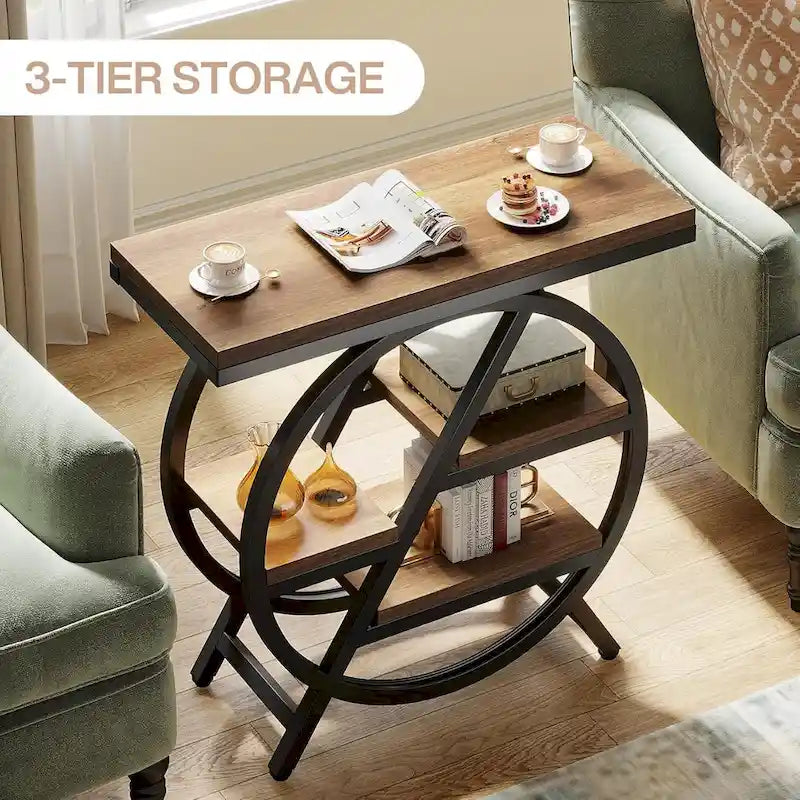3-Tier End Table Narrow Side Table for Living Room