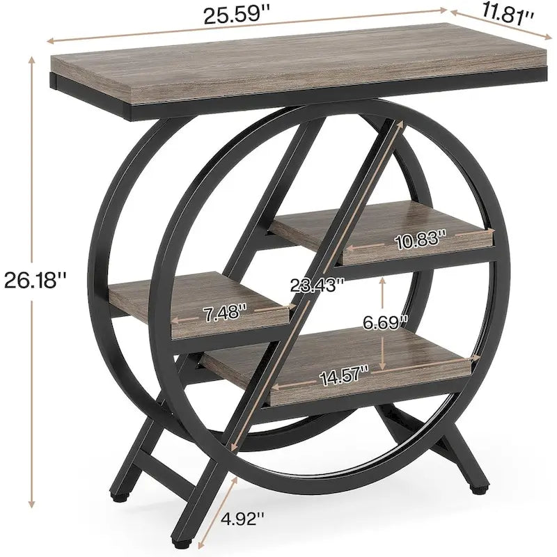3-Tier End Table Narrow Side Table for Living Room