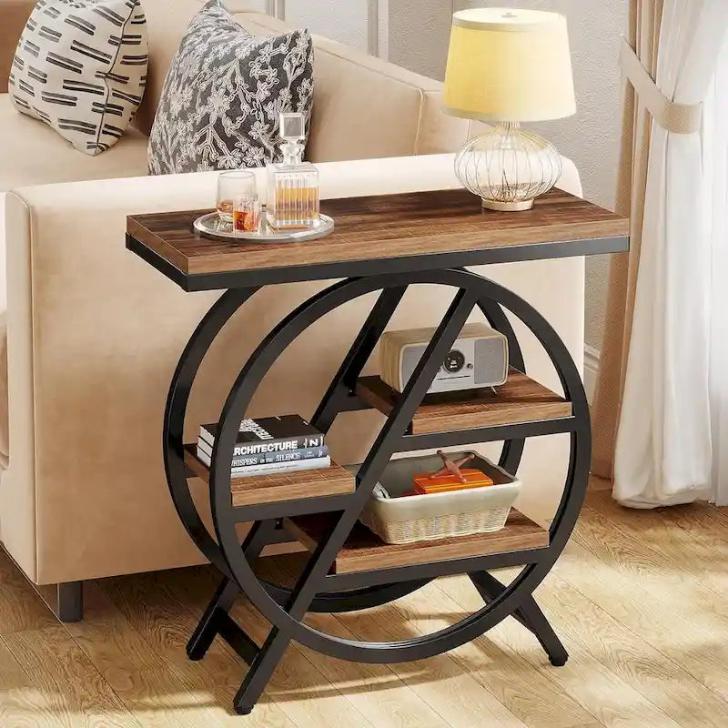 3-Tier End Table Narrow Side Table for Living Room