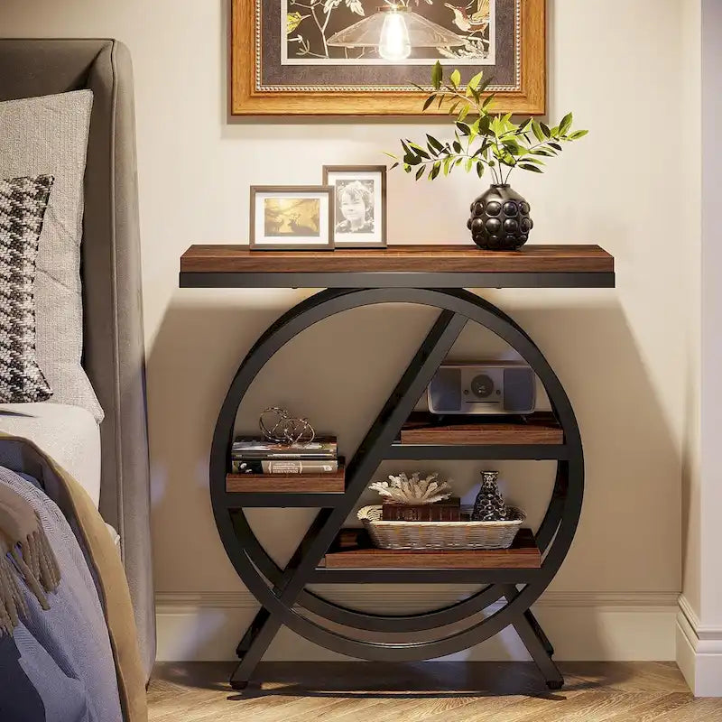 3-Tier End Table Narrow Side Table for Living Room
