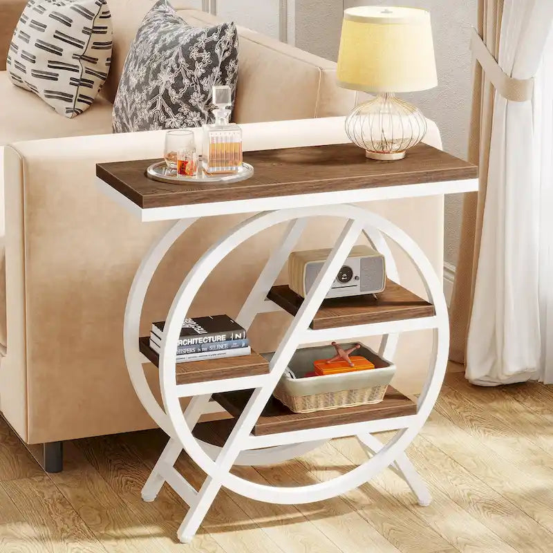 3-Tier End Table Narrow Side Table for Living Room
