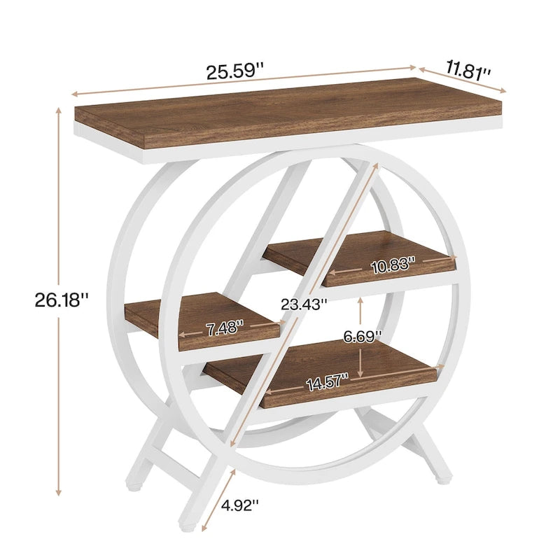 3-Tier End Table Narrow Side Table for Living Room