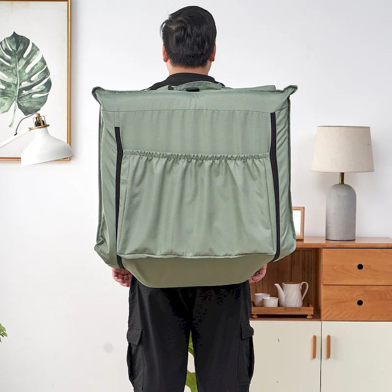 Light Green Modern 70.86 High Back Adjustable Foldable Recliner with Carry Bag for Outdoor Travel