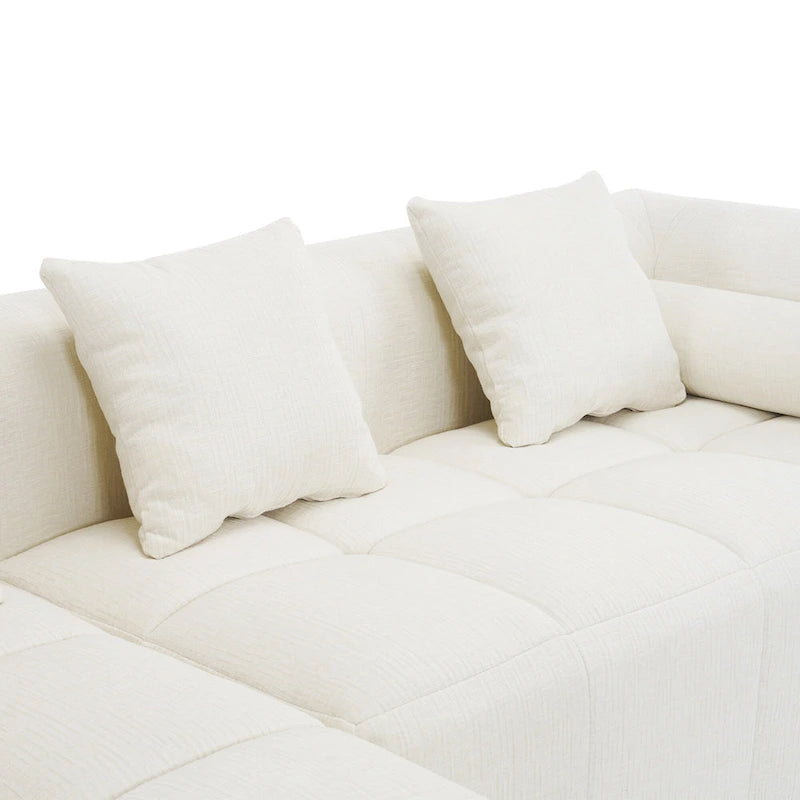 101.2 Chenille Modular Sectional Sofa with Deep Seating, Free-Combined Design and High-Density Foam Construction