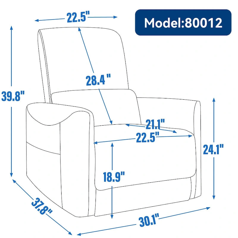 Brown Ergonomic Power Recliner with 270 Swivel, USB & Type-C Charging Ports, and Lumbar Support