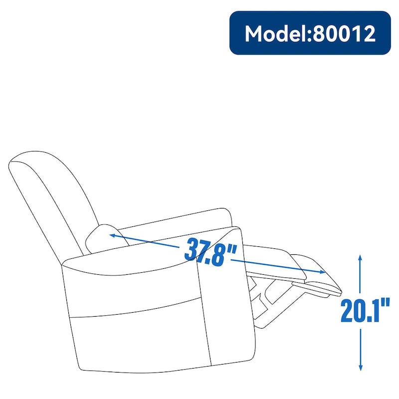 Brown Ergonomic Power Recliner with 270 Swivel, USB & Type-C Charging Ports, and Lumbar Support