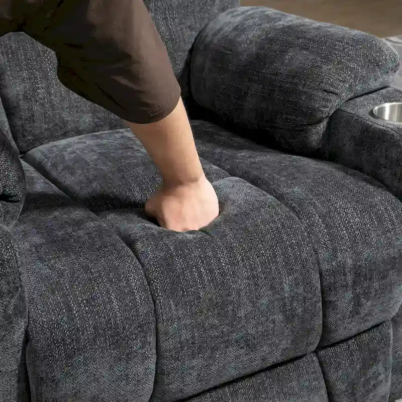 Grey Spacious Power Lift Recliner with Massage, Heat, Dual USB Ports, Type C Charging, and Cup Holders