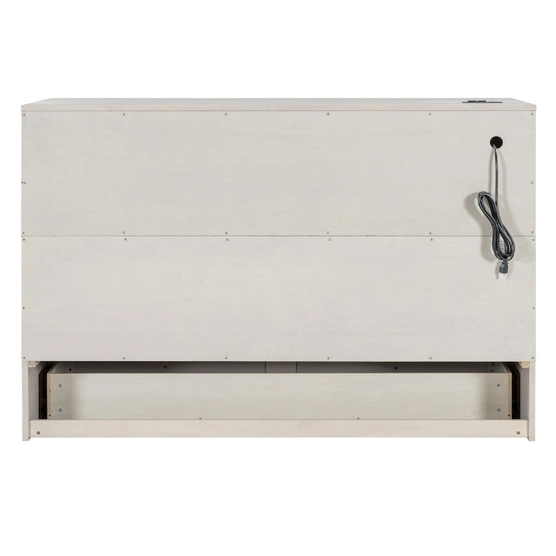 Queen Size Modern Murphy Bed with Versatile Storage Drawers & USB