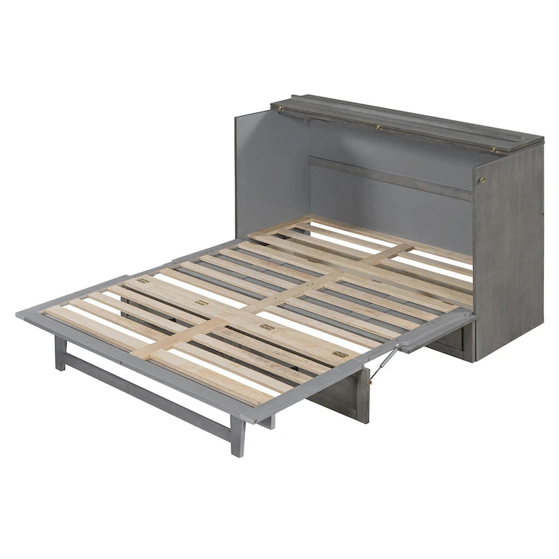 Queen Size Modern Murphy Bed with Versatile Storage Drawers & USB