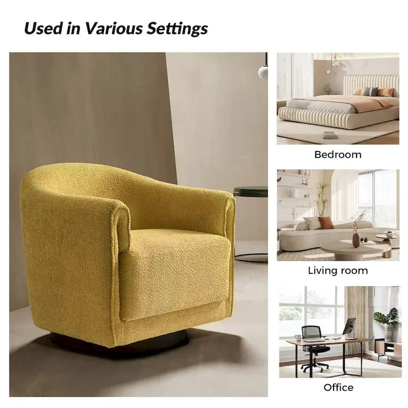 Jeffrey Transitional Comfortable Upholstered Swivel Chair Set of 2 by HULALA HOME