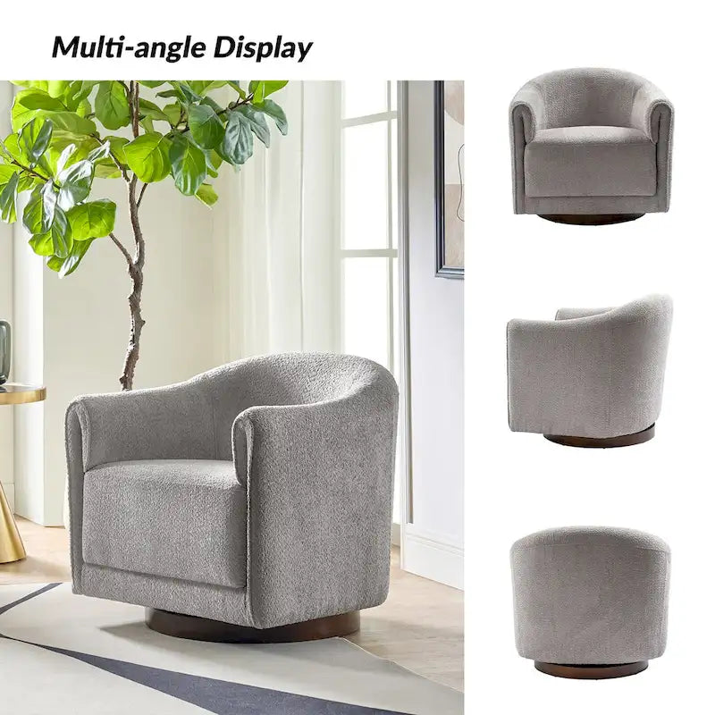 Jeffrey Transitional Comfortable Upholstered Swivel Chair Set of 2 by HULALA HOME