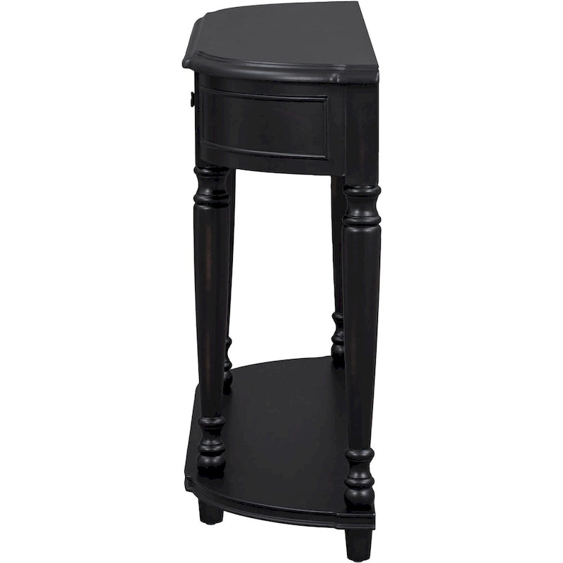 Retro Circular Curved Design Console Table with Open Style Shelf