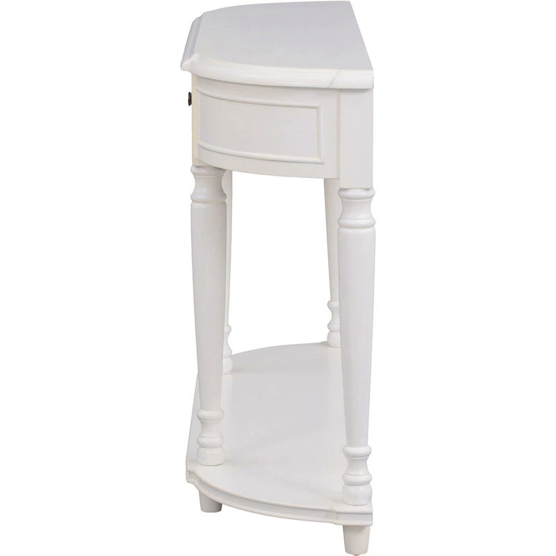 Retro Circular Curved Design Console Table with Open Style Shelf