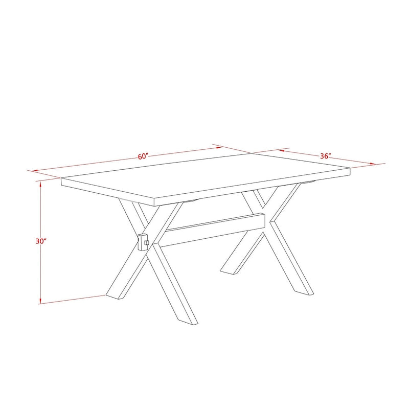 East West Furniture Dining Set-a Dining Table & Black Parson Chairs, Wire brushed Black.(Upholstered & Pieces Options)